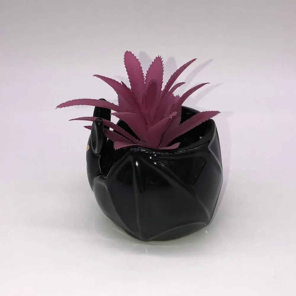 Target Hyde & Eek 2020 Black Bat Faux Succulent Planter Purple Plant NEW